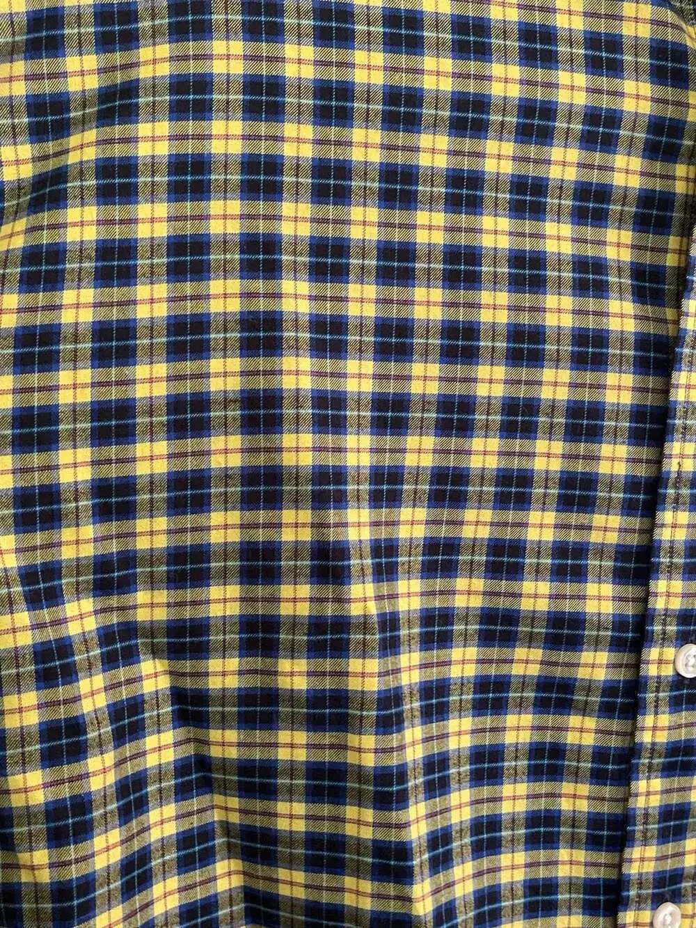 Polo Ralph Lauren Plaid Button Down Shirt Size XL Yellow Blue Long Sleeve
